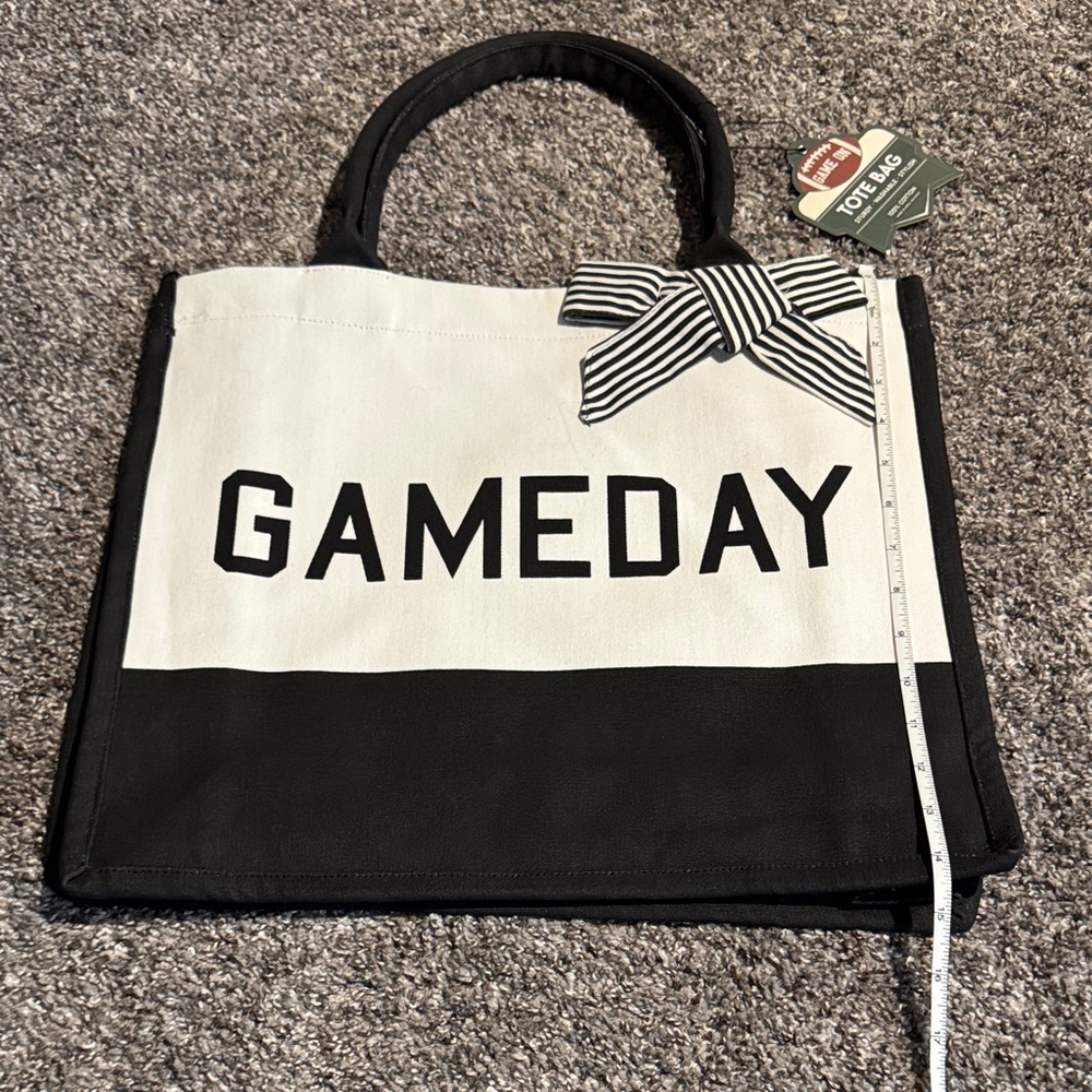 Black and White Gameday Tote Bag